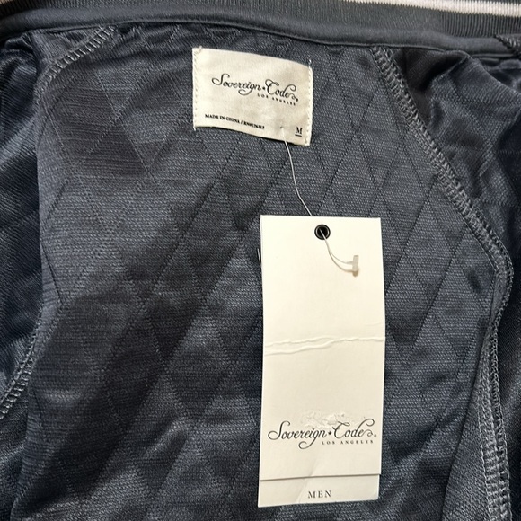 Sovereign Code quilted men’s zip up sweatshirt with pockets - grey/blue - Picture 5 of 10